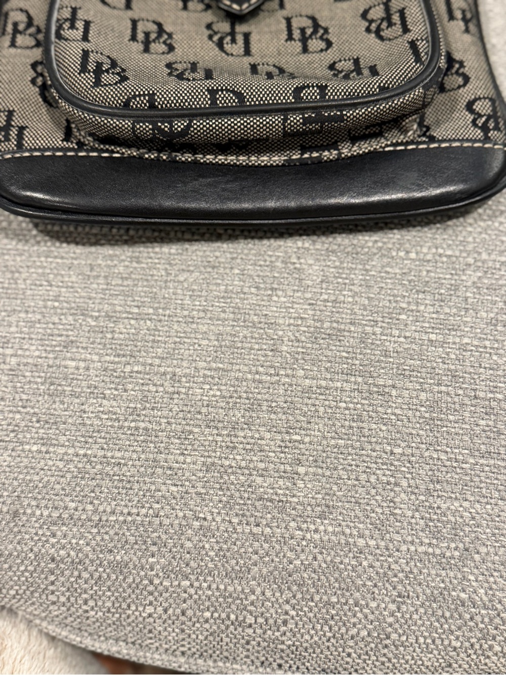 Dooney & Bourke Beige and Black Monogram Crossbody - Picture 3 of 9